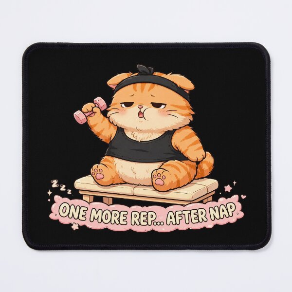 Item preview, One More Rep After Nap - Funny Sleepy Gym Cat Lifting Dumbbell designed and sold by TeeMint5.