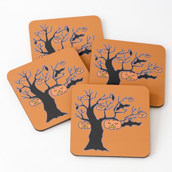 Item preview, Halloween Spooky Tree with Jack O Lantern Pumpkins and Bats designed and sold by ubborn.