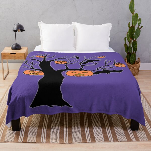 Item preview, Halloween Spooky Tree with Jack O Lantern Pumpkins and Bats designed and sold by ubborn.
