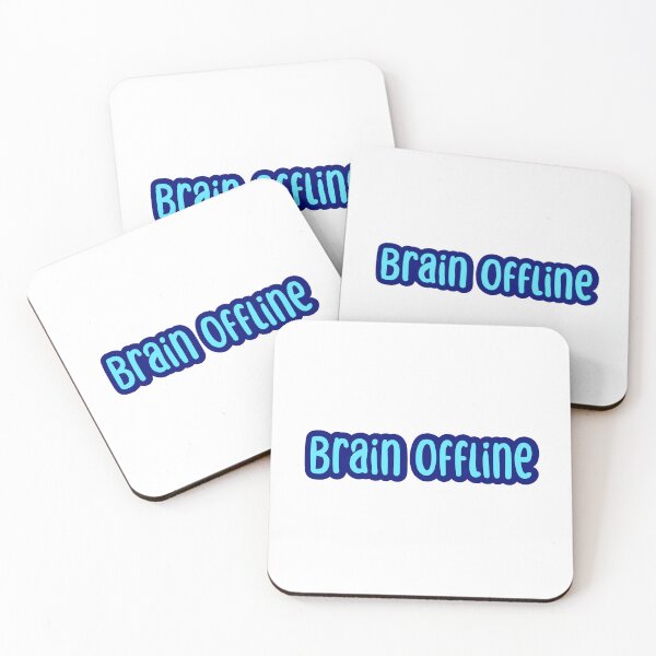 Item preview, Brain Offline, Blue Outline Typography  designed and sold by Memes N Lore .