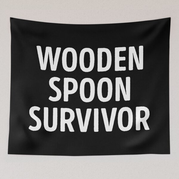 Item preview, Wooden Spoon Survivor Funny Nostalgia Quote designed and sold by WhistleCloset.
