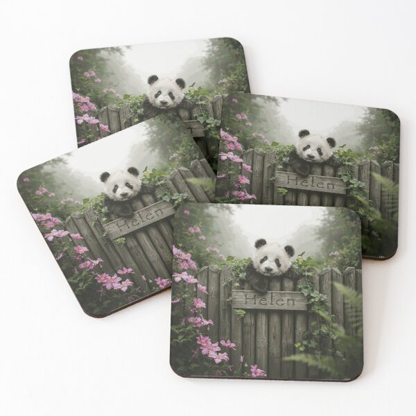 Item preview, Cute Panda Peeking Over a Garden Gate designed and sold by MiloCarver.