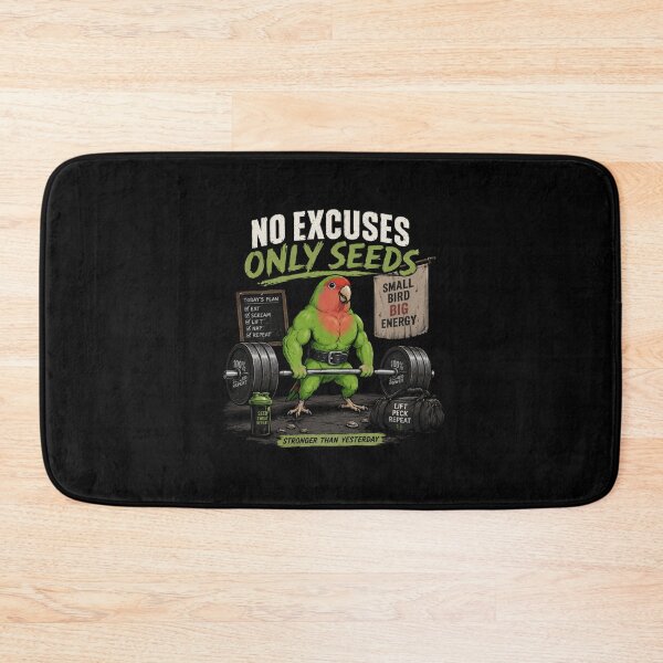 Item preview, No Excuses, Only Seeds – Funny Muscle Bird Gym T-Shirt designed and sold by DogLord.