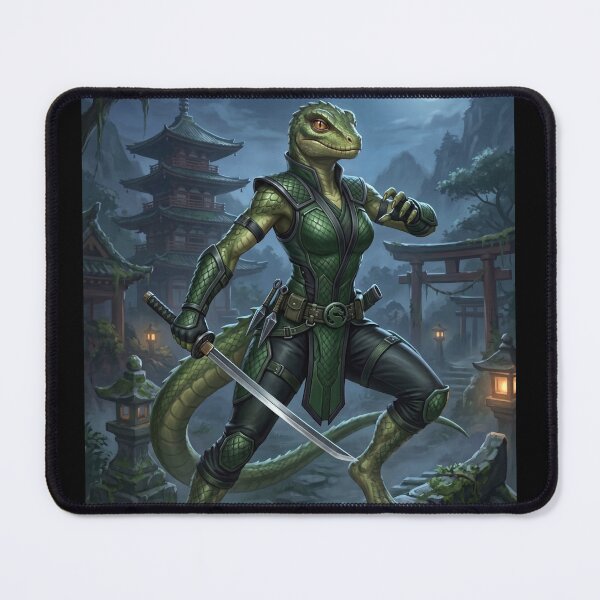 Item preview, Anthropomorphic Female Ninja Wielding Katana on Roof designed and sold by Prestons Corner.