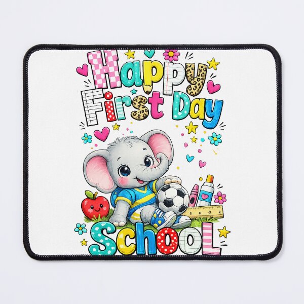 Item preview, Happy First Day of School Cute Elephant Student Boy Girl Kid designed and sold by QuiteOrbit.