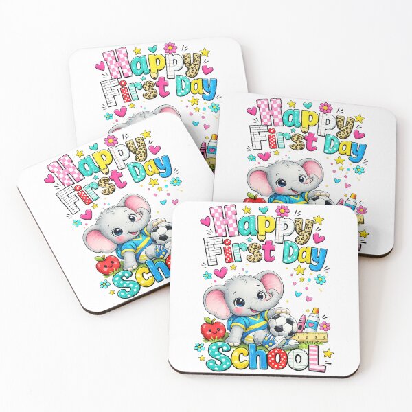 Item preview, Happy First Day of School Cute Elephant Student Boy Girl Kid designed and sold by QuiteOrbit.