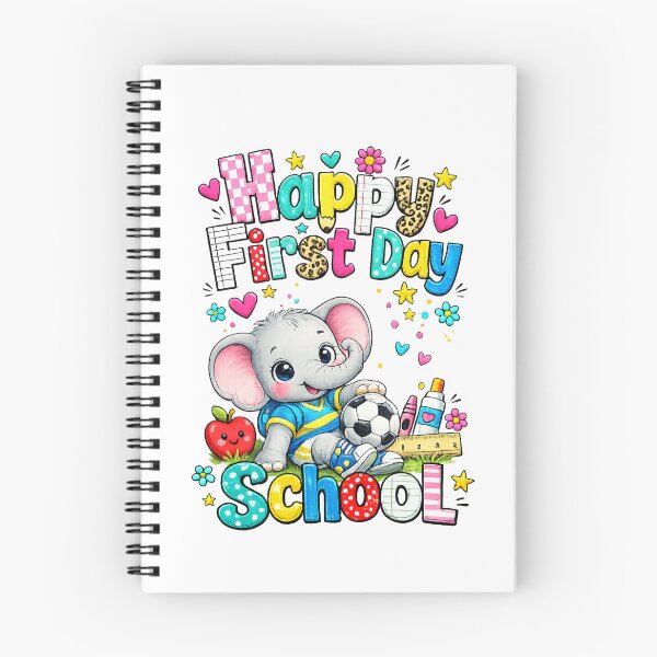 Item preview, Happy First Day of School Cute Elephant Student Boy Girl Kid designed and sold by QuiteOrbit.