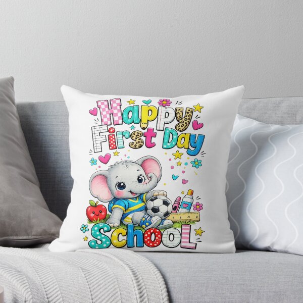 Item preview, Happy First Day of School Cute Elephant Student Boy Girl Kid designed and sold by QuiteOrbit.