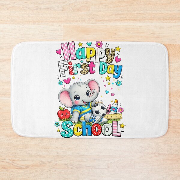 Item preview, Happy First Day of School Cute Elephant Student Boy Girl Kid designed and sold by QuiteOrbit.