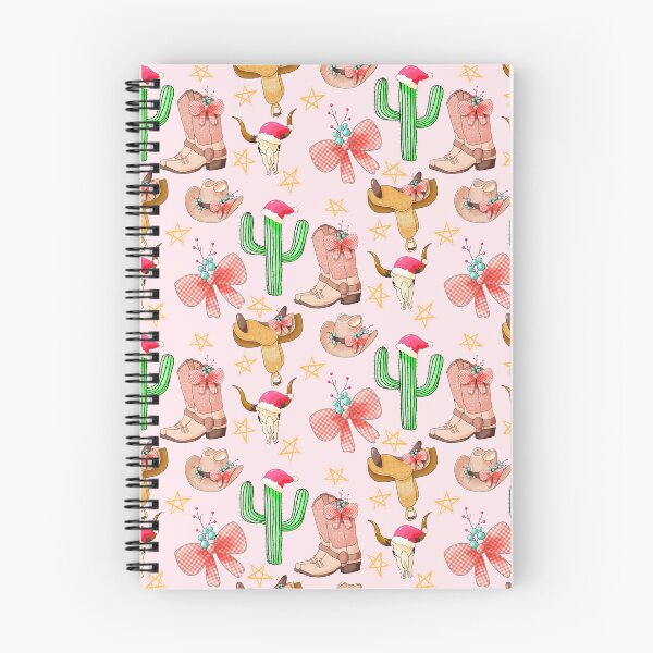 Item preview, Pink Christmas cowgirl western pattern designed and sold by MistyLakeArt.