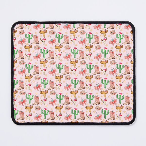 Item preview, Pink Christmas cowgirl western pattern designed and sold by MistyLakeArt.