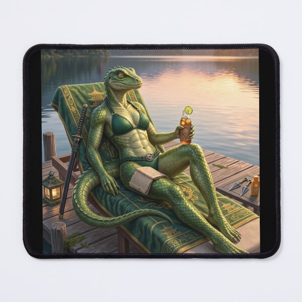 Item preview, Anthro Furry Lizard Lady Lounging by the lake in Bikini designed and sold by Prestons Corner.