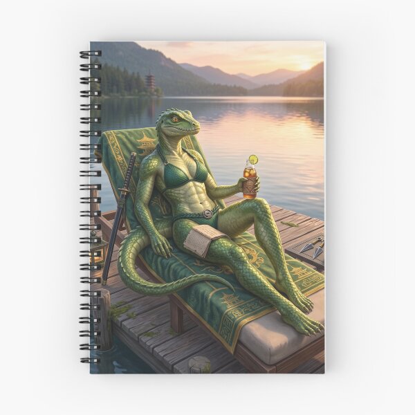 Item preview, Anthro Furry Lizard Lady Lounging by the lake in Bikini designed and sold by Prestons Corner.
