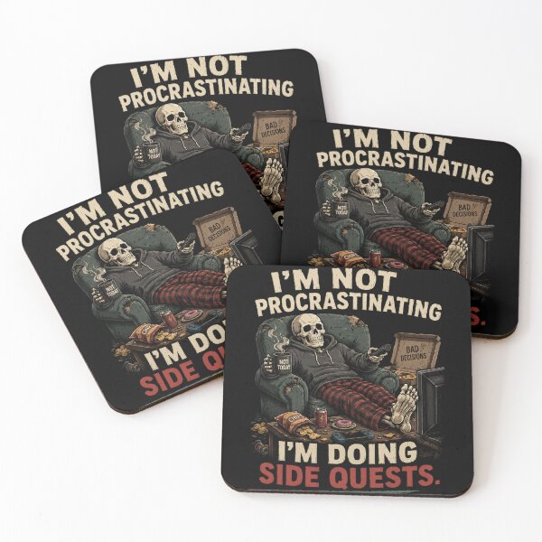 Item preview, I'm Not Procrastinating – I'm Doing Side Quests Funny Skeleton T-Shirt designed and sold by DogLord.