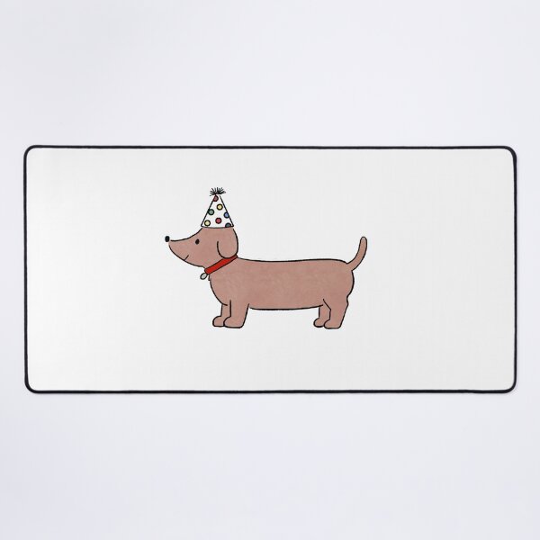 Item preview, Cute Birthday Dachshund Dog with Party Hat designed and sold by pinkystickstore.