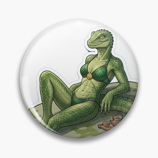 Item preview, Lizard Lady Lounging by Lake with Tea designed and sold by Prestons Corner.