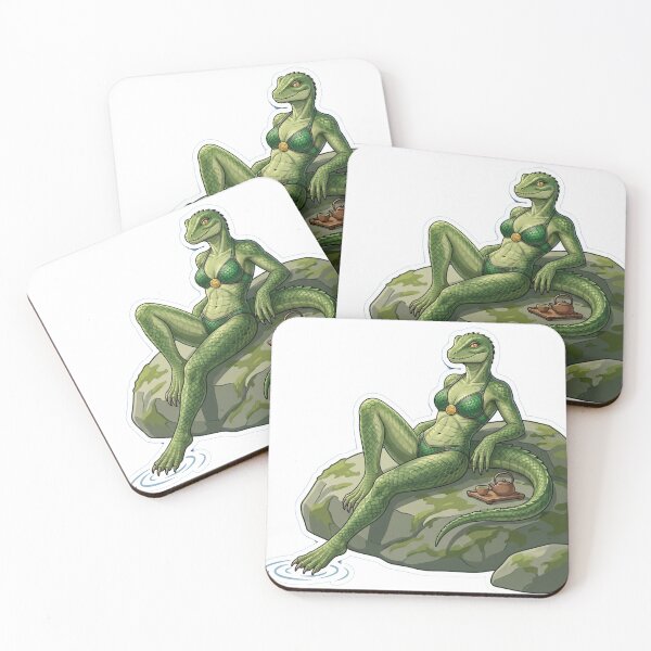Item preview, Lizard Lady Lounging by Lake with Tea designed and sold by Prestons Corner.