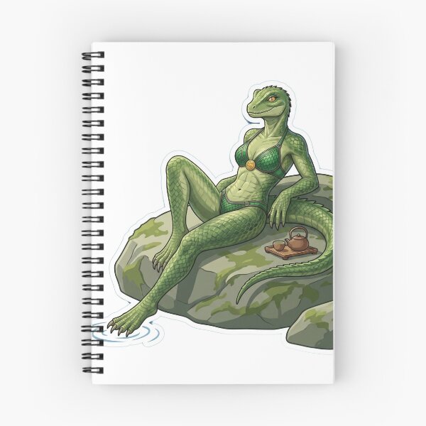 Item preview, Lizard Lady Lounging by Lake with Tea designed and sold by Prestons Corner.