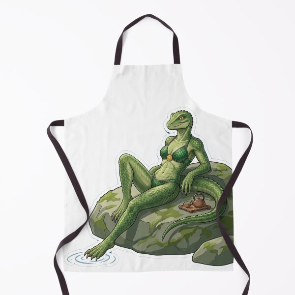 Item preview, Lizard Lady Lounging by Lake with Tea designed and sold by Prestons Corner.