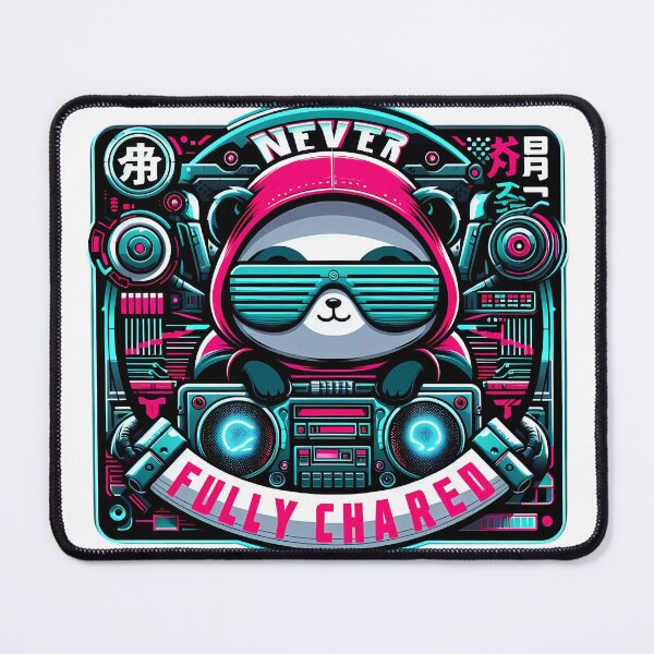Item preview, Never Fully Charged Cyberpunk Red Panda Low Battery Tee designed and sold by SivaStudios.
