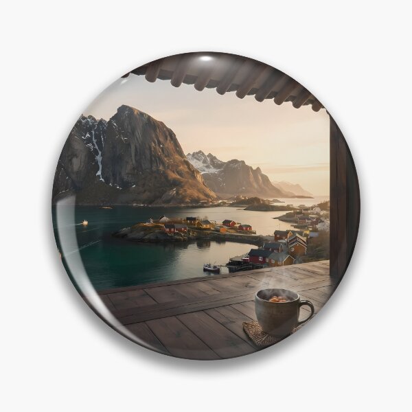 Item preview, Hanok Window to the World: Norway Lofoten Fjords & Reine Golden Hour | Fine Art Print designed and sold by SOOstudio73.
