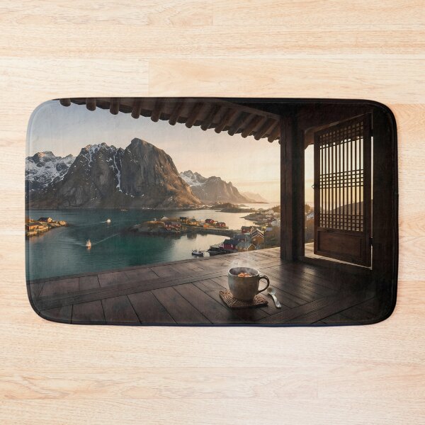 Item preview, Hanok Window to the World: Norway Lofoten Fjords & Reine Golden Hour | Fine Art Print designed and sold by SOOstudio73.