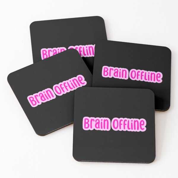 Item preview, Brain Offline, Pink Outline Typography  designed and sold by Memes N Lore .