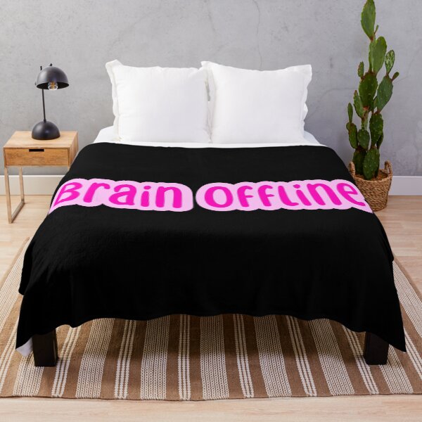 Item preview, Brain Offline, Pink Outline Typography designed and sold by Memes N Lore .