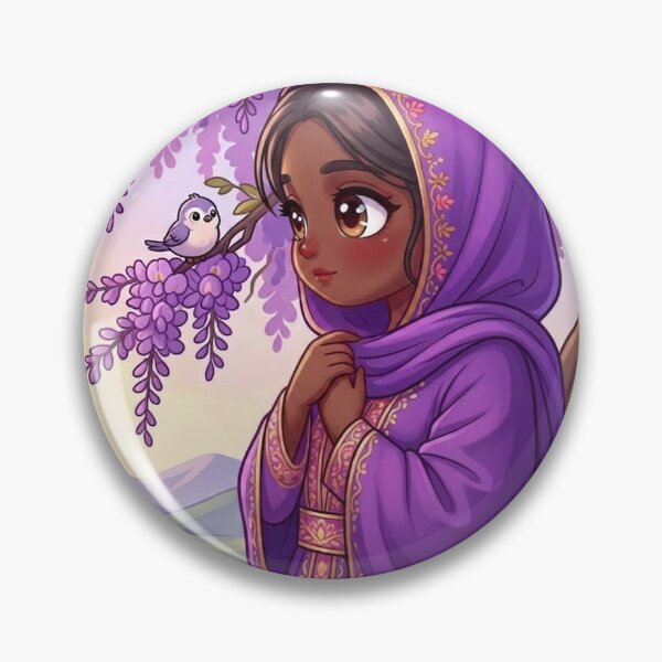 Item preview, Girl in purple by the wisteria tree. designed and sold by TheModernMuslimchibi&more .
