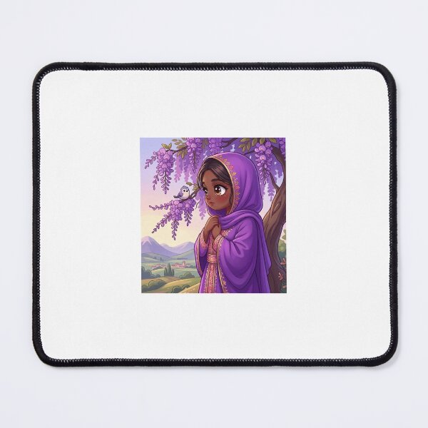 Item preview, Girl in purple by the wisteria tree. designed and sold by TheModernMuslimah.
