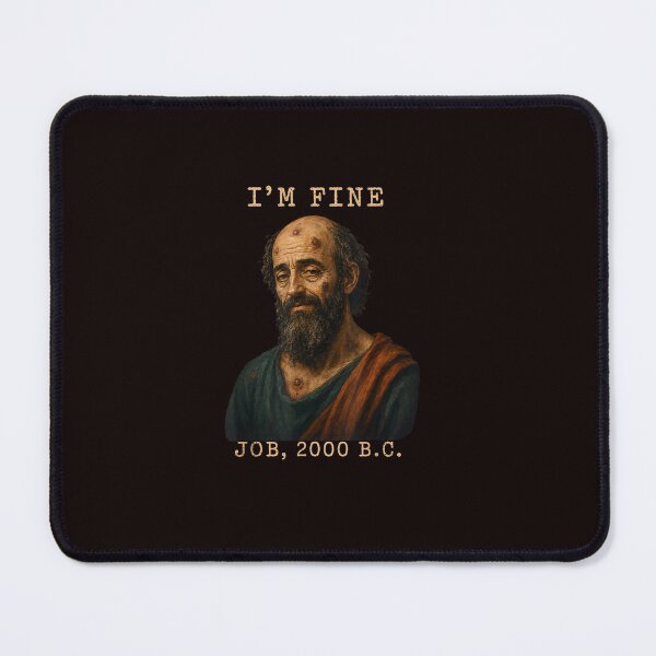Item preview, I'm Fine Job 2000 BC Dark Faith Humor designed and sold by ImeldaSparks.