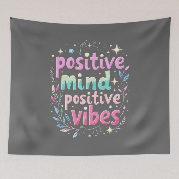 Item preview, Positive Mind Positive Vibes Cute Pastel Aesthetic Quote designed and sold by GlowAura7.