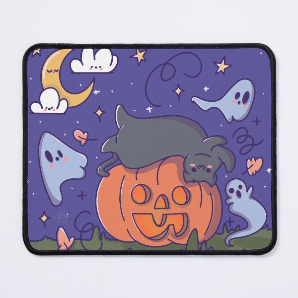 Item preview, Kitty Halloween With Ghost Friends designed and sold by SharSquaredArt.