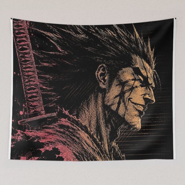 Item preview, Zaraki | Dark Samurai Warrior Portrait – Japanese Manga Ink Art, Fierce Anime Inspired Battle Aesthetic designed and sold by Dyan4.
