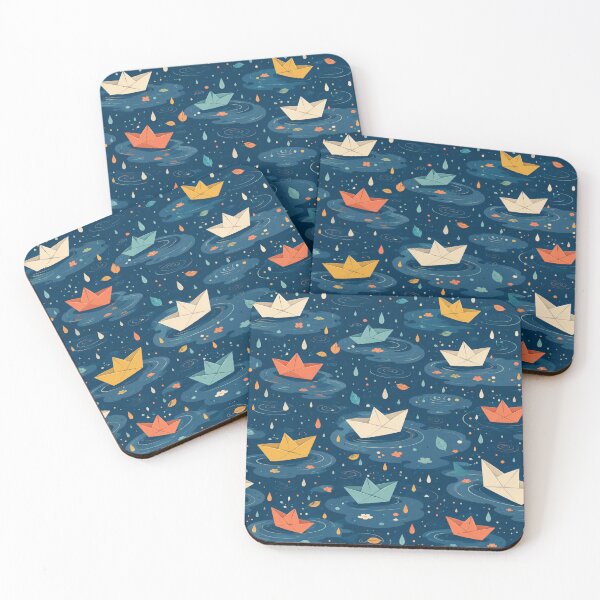 Item preview, Rainy Day Paper Boat Pattern designed and sold by Kooyana04.
