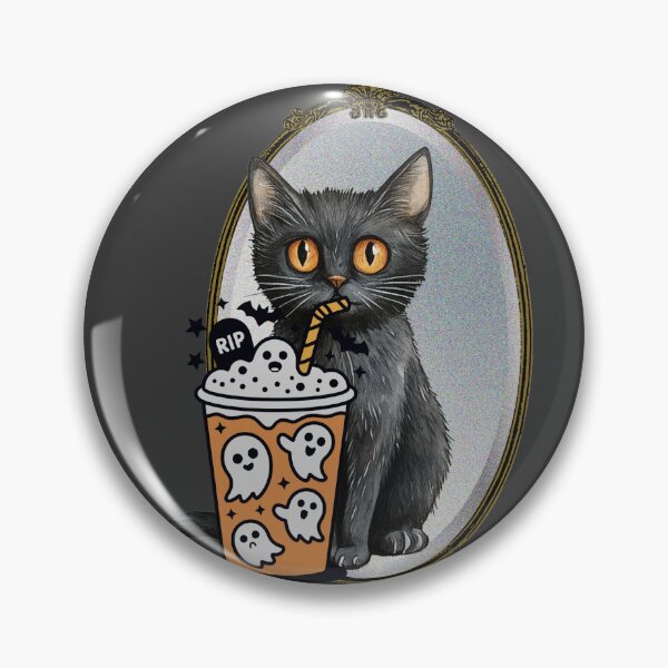 Item preview, I Will Halloween Your Brains Out Mother Fluffer - Funny Black Cat Ghost Coffee designed and sold by aliyeus.