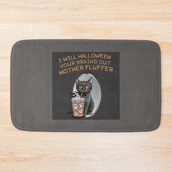 Item preview, I Will Halloween Your Brains Out Mother Fluffer - Funny Black Cat Ghost Coffee designed and sold by aliyeus.