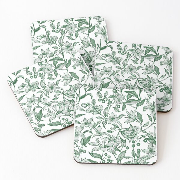 Item preview, Green floral vines designed and sold by Brains3Coffee.