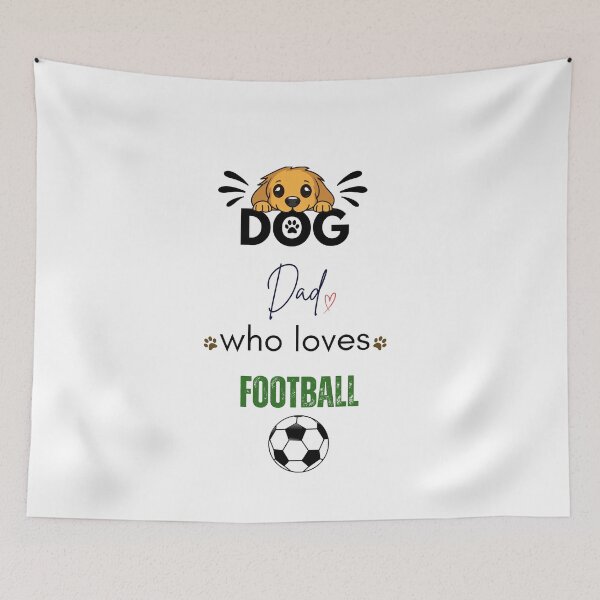 Item preview, Dog Dad Who Loves Football designed and sold by PawFitt.