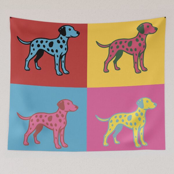 Item preview, Colorful Dalmatian Dog Pop Art – Retro Four Panel Design designed and sold by Avohai!.