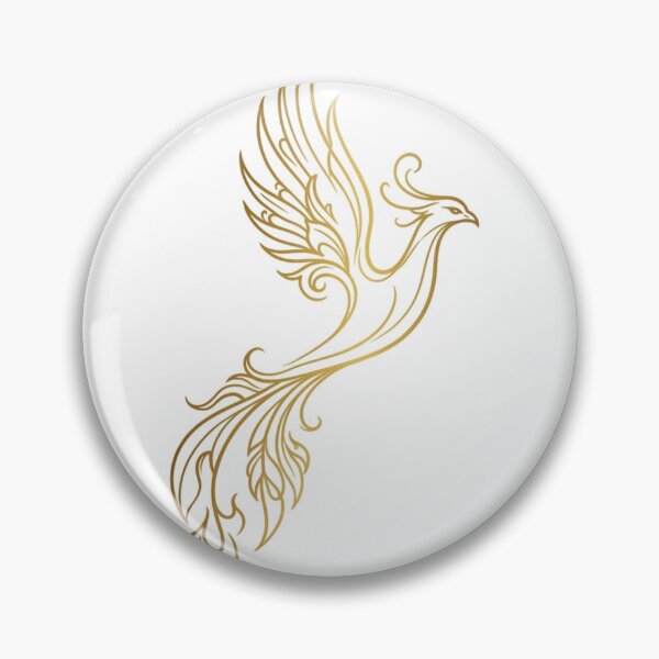 Item preview, Golden Minimalist Phoenix Fine Line Art designed and sold by Artsformore.