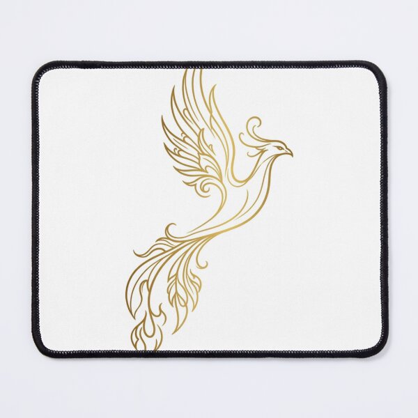 Item preview, Golden Minimalist Phoenix Fine Line Art designed and sold by Artsformore.