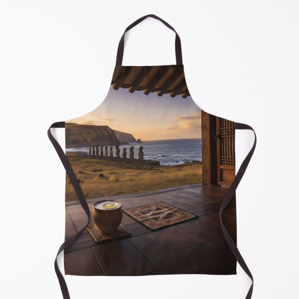 Item preview, Hanok Window to the World: Easter Island Moai Statues & Pacific Sunset | Fine Art Print designed and sold by SOOstudio73.