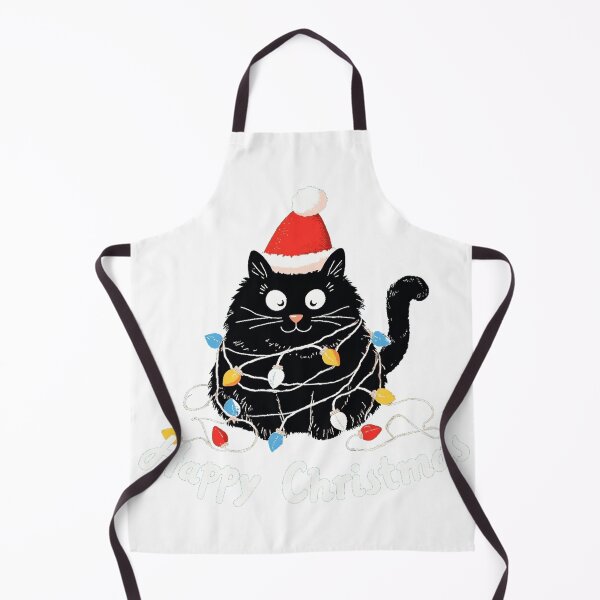 Item preview, Cat Tangled in Christmas Lights Santa Hat designed and sold by lht6474.