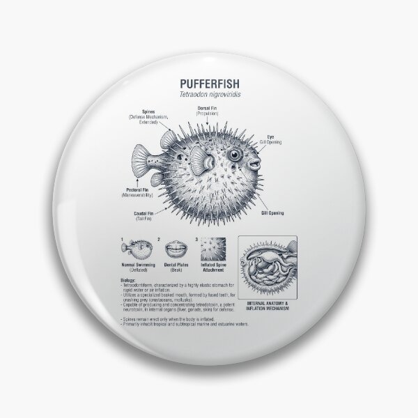 Item preview, Pufferfish Scientific Anatomy Biology Animal Lover designed and sold by dian-rody-crest.