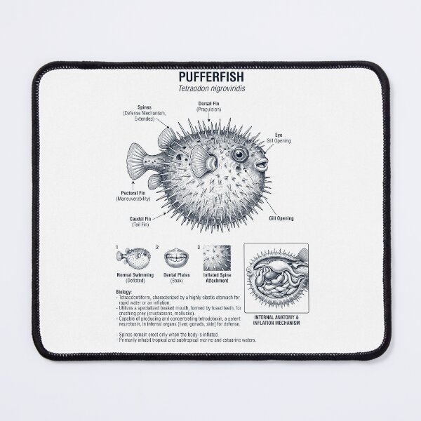 Item preview, Pufferfish Scientific Anatomy Biology Animal Lover designed and sold by dian-rody-crest.