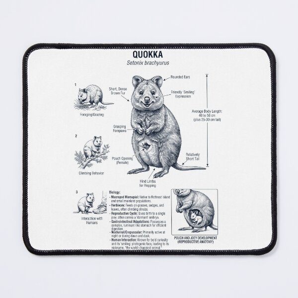 Item preview, Quokka Scientific Anatomy Biology Animal Lover designed and sold by dian-rody-crest.