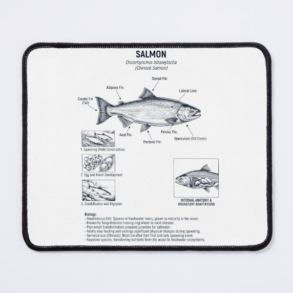 Item preview, Salmon Scientific Anatomy Biology Animal Lover designed and sold by dian-rody-crest.