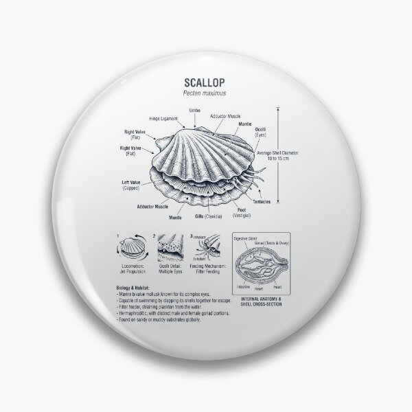 Item preview, Scallop Scientific Anatomy Biology Animal Lover designed and sold by dian-rody-crest.
