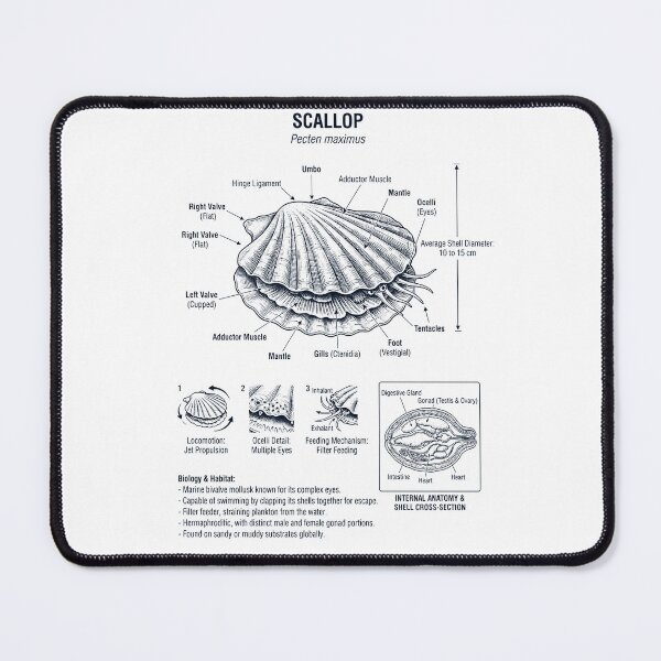 Item preview, Scallop Scientific Anatomy Biology Animal Lover designed and sold by dian-rody-crest.